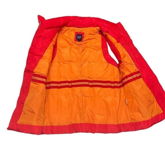 Gap Vest XS Red Puffer Retro Full Zip Ski Snow Pockets Colorful Transitional - Picture 5 of 12